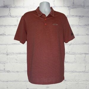Adidas Golf Polo Shirt Men’s Large HR9075 Striped Orange Performance